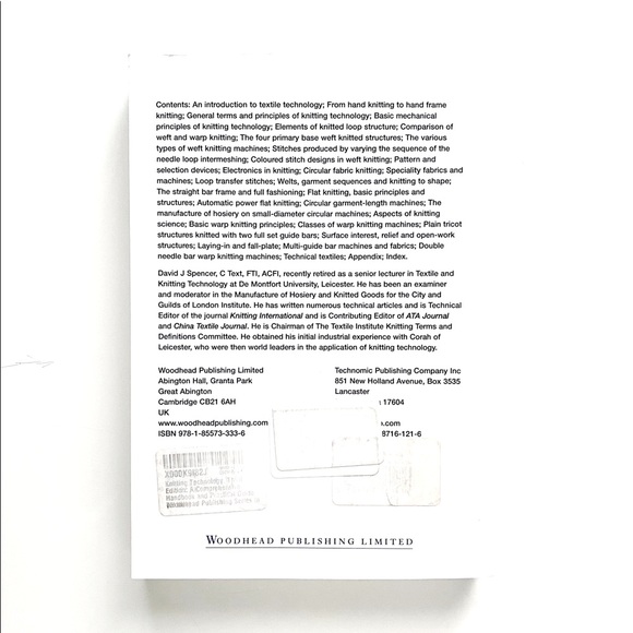 โSOLDโ Knitting Technology David J Spenser Book - Picture 2 of 14